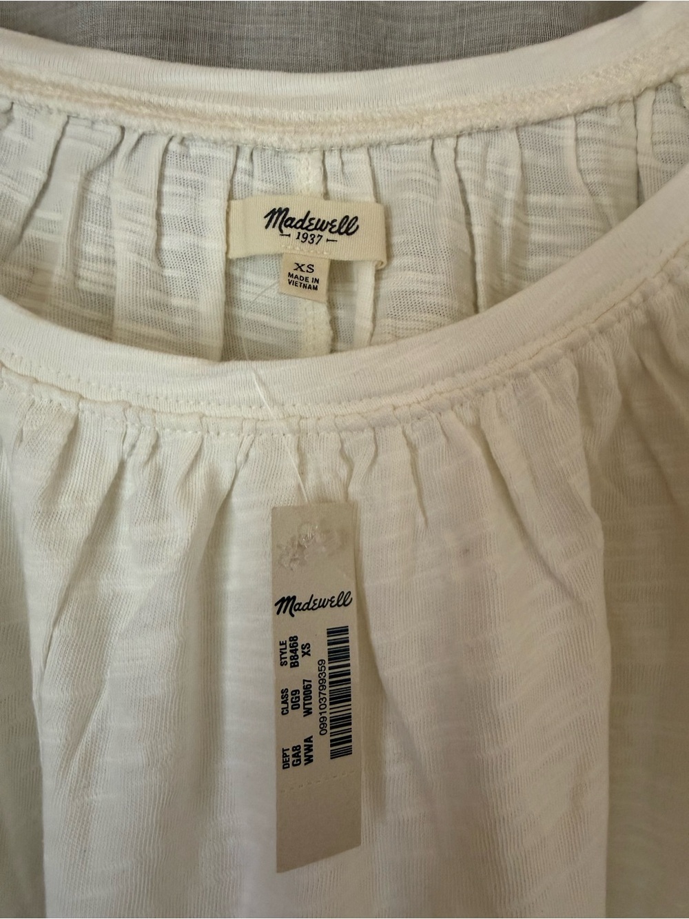 Madewell Ivory Textured Ruffle-Neck Top - Picture 2 of 7